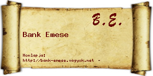 Bank Emese névjegykártya