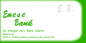 emese bank business card